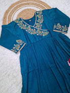 Blue Parampara Silk Embroidered Anarkali Suit Set - BONYHUBSALWAR KAMEEZ