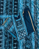 Blue Plus Size Chinon Printed Dhoti Suit Set - BONYHUBSALWAR KAMEEZ