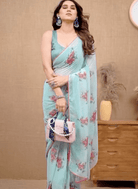 Blue Ready to Wear Sari Georgette Saree - BONYHUBSAREE