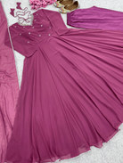 Blush Cranberry Pink Flair Anarkali Suit Set - BONYHUBSALWAR KAMEEZ