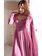 Blush Cranberry Pink Flair Anarkali Suit Set - BONYHUBSALWAR KAMEEZ