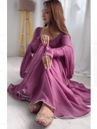 Blush Cranberry Pink Flair Anarkali Suit Set - BONYHUBSALWAR KAMEEZ