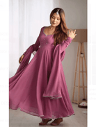 Blush Cranberry Pink Flair Anarkali Suit Set - BONYHUBSALWAR KAMEEZ