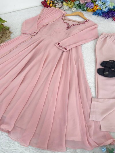 Blush Pink Handwork Anarkali Suit for Women | Asian Ethnic Wear UK - BONYHUBSALWAR KAMEEZ