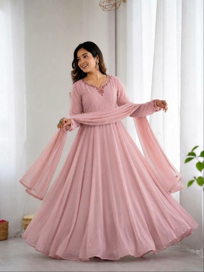 Blush Pink Handwork Anarkali Suit for Women | Asian Ethnic Wear UK - BONYHUBSALWAR KAMEEZ