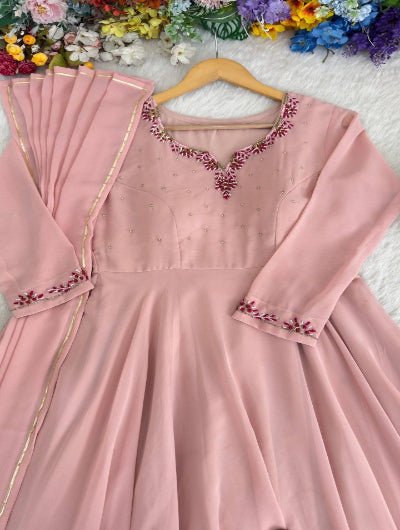 Blush Pink Handwork Anarkali Suit for Women | Asian Ethnic Wear UK - BONYHUBSALWAR KAMEEZ