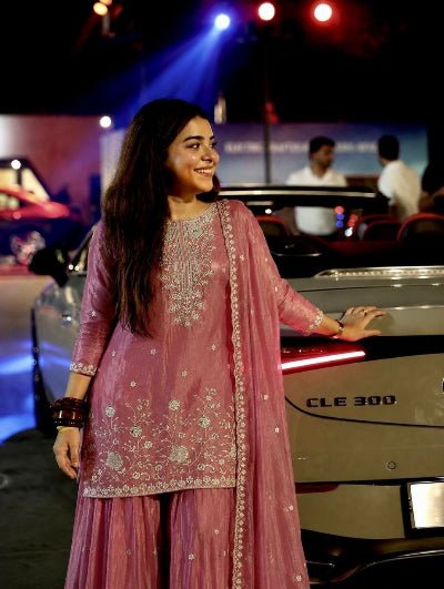 Blush Pink Silk Embroidered Palazzo Sharara Suit Set - BONYHUBSALWAR KAMEEZ