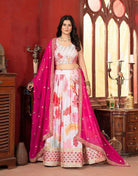 Blush Pink & White Elegance Floral Lehenga Choli Set - BONYHUBSALWAR KAMEEZ