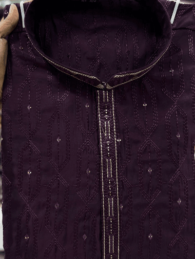 Black Embroidery Festive Men Kurta Pyjama - BONYHUBMEN KURTA