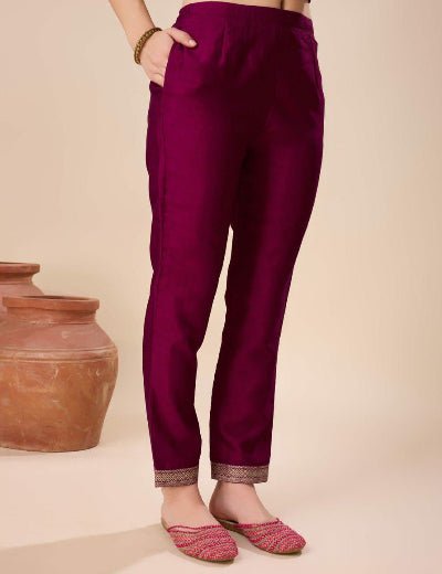 Burgandy Vichitra Silk Jacquard Salwar Suit Set - BONYHUBSALWAR KAMEEZ