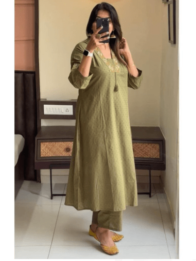 Casual Cotton Kurti Pant Set of 2 - BONYHUBsalwar suit