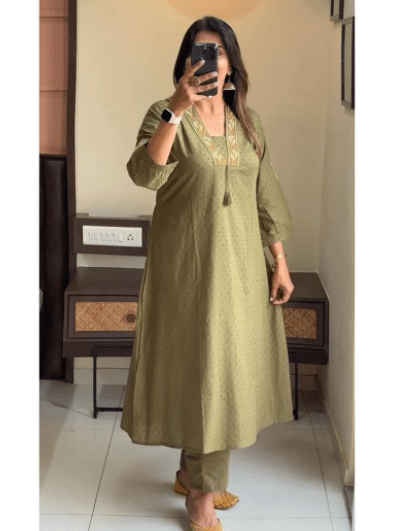 Casual Cotton Kurti Pant Set of 2 - BONYHUBsalwar suit