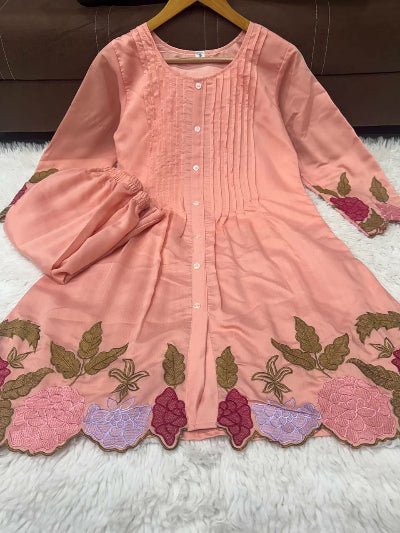 Chanderi Silk Embroidered Kurta Pant Set- 2 Colours - BONYHUBSALWAR KAMEEZ