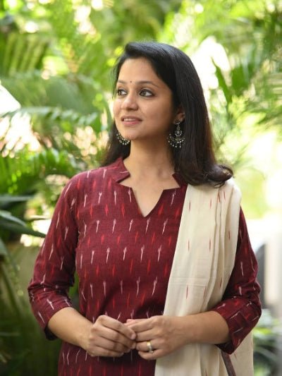 Maroon Handloom Khadi Cotton Straight Suit Set - BONYHUBSALWAR KAMEEZ