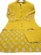 Yellow Cotton Kurti Pant With Quilted Warm Jacket - BONYHUBSALWAR KAMEEZ