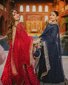 Designer Chinon Silk Embroidered Anarkali Suit Set - BONYHUBSALWAR KAMEEZ