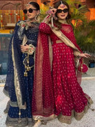 Designer Chinon Silk Embroidered Anarkali Suit Set - BONYHUBSALWAR KAMEEZ