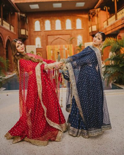 Designer Chinon Silk Embroidered Anarkali Suit Set - BONYHUBSALWAR KAMEEZ