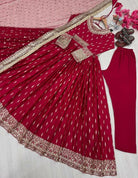 Designer Chinon Silk Embroidered Anarkali Suit Set - BONYHUBSALWAR KAMEEZ