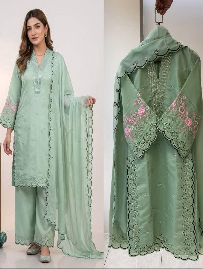 Designer Embroidered Chanderi Suit Set- 4 Colours - BONYHUBSALWAR KAMEEZ