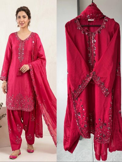 Designer Embroidery Sequins Work Farshi Salwar Suit - BONYHUBSALWAR KAMEEZ