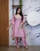 Designer Mirrorwork Embroidered Kaftaan Pant Set of 2 - BONYHUBSALWAR KAMEEZ