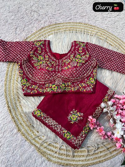 Designer Sari with Free Embroidered Stitched Blouse - BONYHUBSAREE
