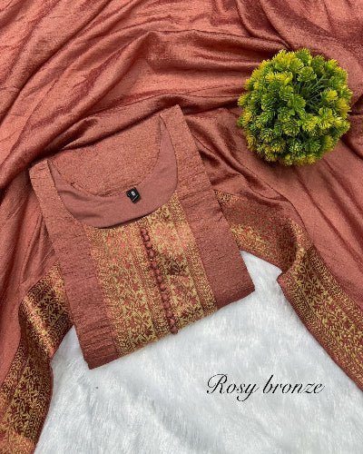 White Vichitra Silk Zari Work Ethnic Salwar Suit Set - BONYHUBSALWAR KAMEEZ