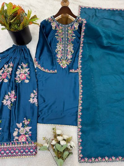 Embroidered Ethnic Wear Farshi Suit Set - BONYHUBSALWAR KAMEEZ