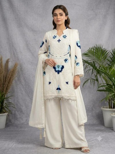 Embroidered Soft Organza Palazzo Suit for Women | Asian Ethnic Wear UK - BONYHUBSALWAR KAMEEZ