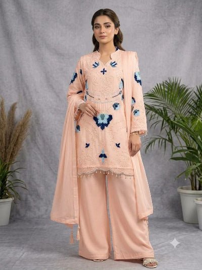 Embroidered Soft Organza Palazzo Suit for Women | Asian Ethnic Wear UK - BONYHUBSALWAR KAMEEZ
