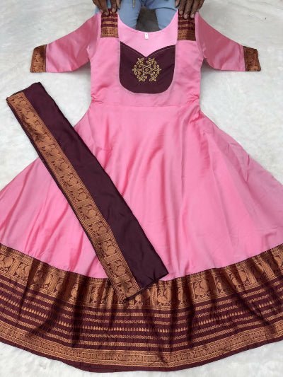 Ethnic South Indian Anarkali Dupatta Set Of 2 - BONYHUBSALWAR KAMEEZ