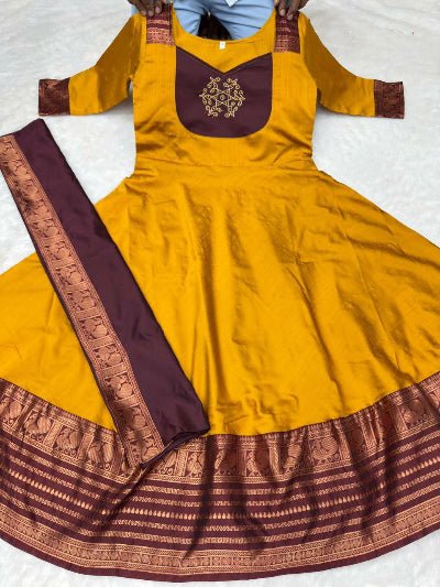 Ethnic South Indian Anarkali Dupatta Set Of 2 - BONYHUBSALWAR KAMEEZ