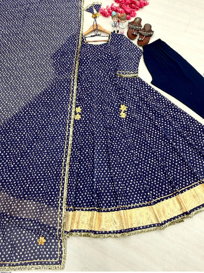 Superhit Bandhani Georgette Anarkali Suit for Women