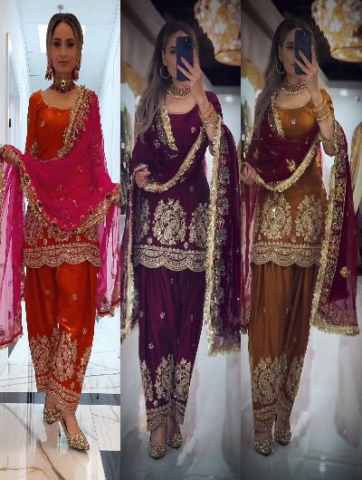 Festive Sequence Embroidery Farshi Suit - BONYHUBSALWAR KAMEEZ