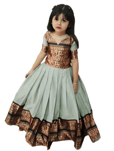 Girl's silk blend readymade ethnic dress - BONYHUBKids Clothing