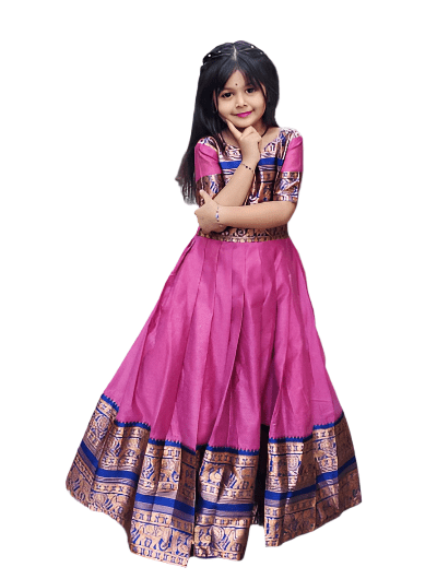 Girl's silk blend readymade ethnic dress - BONYHUBKids Clothing
