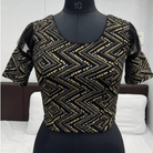 Gold Embroidery Stretchable Sari Blouse Ready to wear - BONYHUBblouses