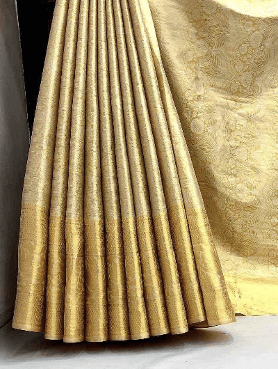 Gold Kanjivaram Wedding Silk Saree UK Next Day - BONYHUBSAREE