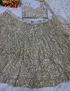Gold Sequins Embellished Lehenga Choli Set - BONYHUBSALWAR KAMEEZ
