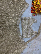 Gold Sequins Embellished Lehenga Choli Set - BONYHUBSALWAR KAMEEZ