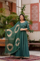 Green Embroidered Anarkali Dupatta Set UK NEXT DAY - BONYHUBSALWAR KAMEEZ