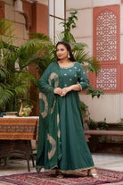 Green Embroidered Anarkali Dupatta Set UK NEXT DAY - BONYHUBSALWAR KAMEEZ