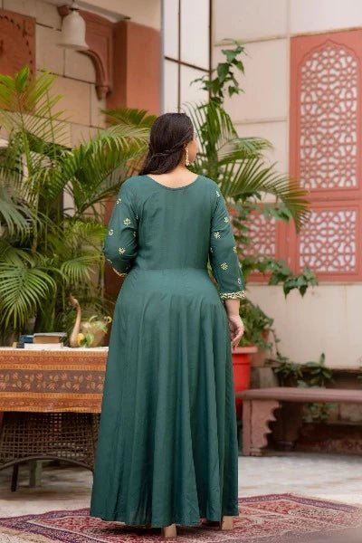 Green Embroidered Anarkali Dupatta Set UK NEXT DAY - BONYHUBSALWAR KAMEEZ