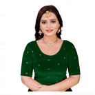 Green Velvet Butti Stretchable Sari Blouse - BONYHUBblouses