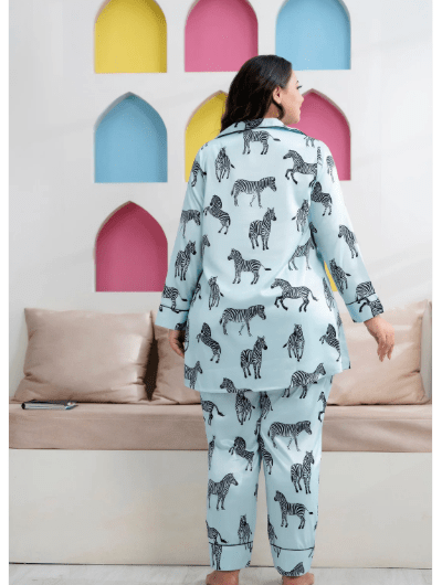 Green Zebra Satin Night suit - BONYHUBsalwar suit