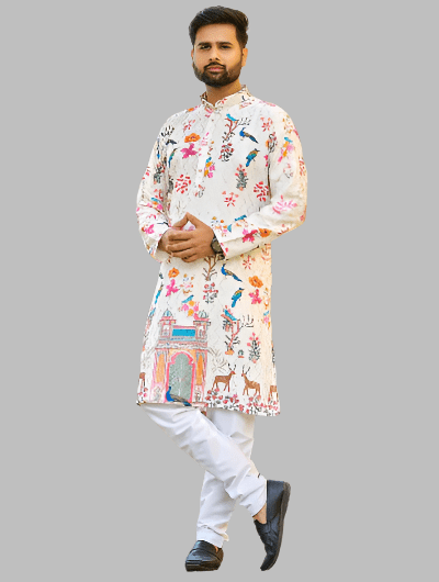 Haldi Yellow Sangeet Boutique Designer Men Kurta Pyjama - BONYHUBMEN KURTA