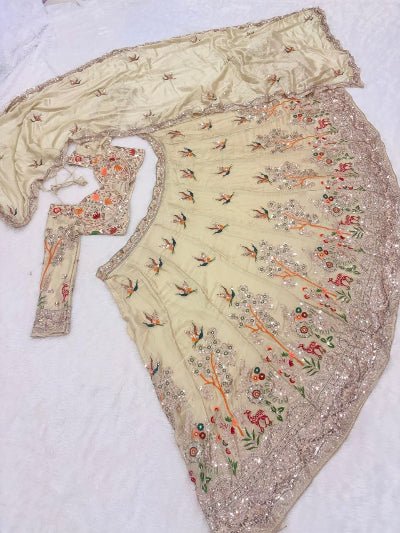 Ivory Embroidered Wedding Lehenga Choli Set for Women1