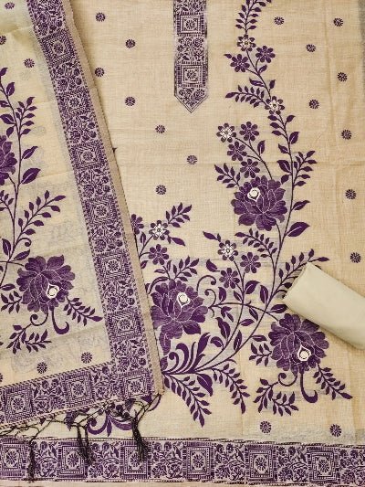 Jamdani Weaving Cotton Salwar Suit Set - BONYHUBSALWAR KAMEEZ