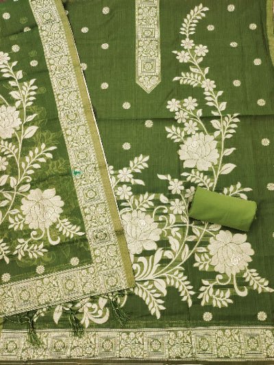 Jamdani Weaving Cotton Salwar Suit Set - BONYHUBSALWAR KAMEEZ